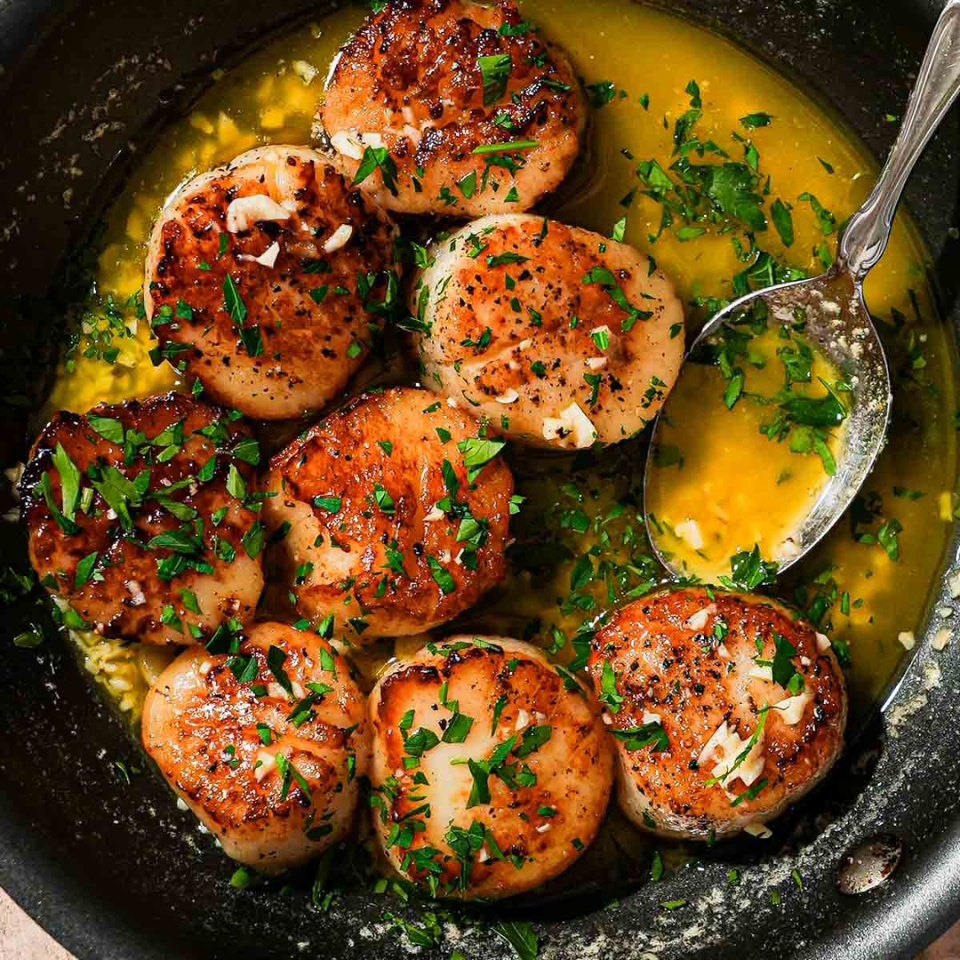 Pan-seared scallops or lobster