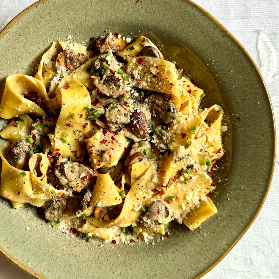 Pappardelle with wild mushrooms and black truffle