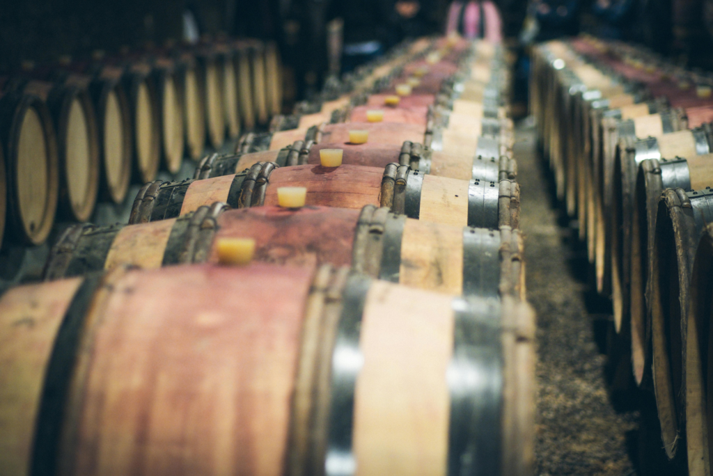 Collectible bottle during the wine maturation period
